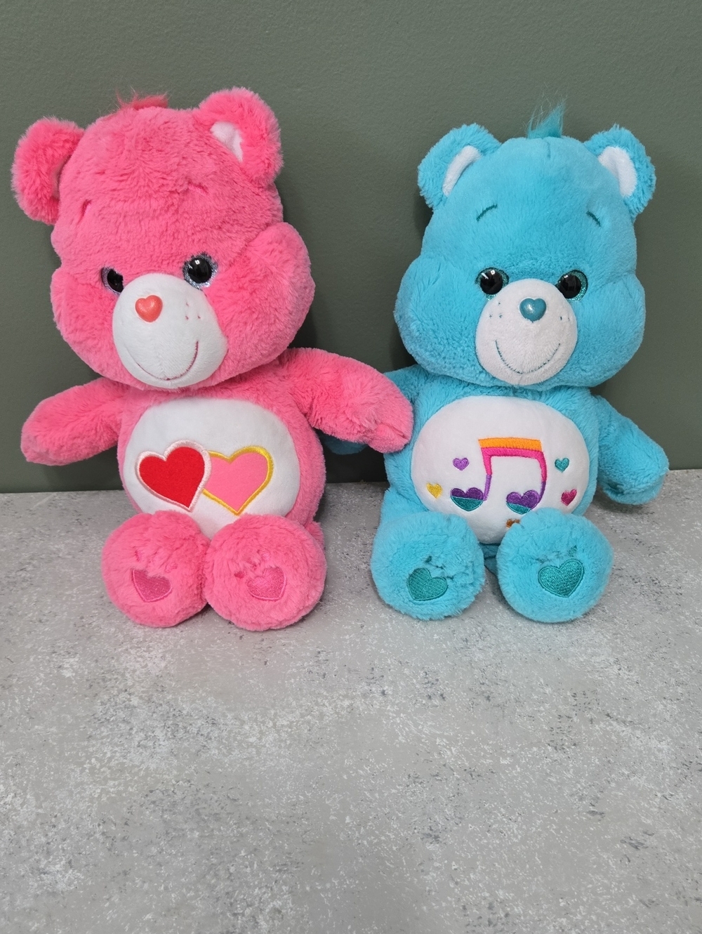 Care Bears Plush Heart & Music Note Bear Duo - Pink and Turquoise